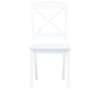 Goldonion Lot de 2 chaises de salle à manger en bois massif blanc 45 x 52 x | Bois d'caoutchouc, finition brillante, facile à nettoyer, hauteur d'assise 45 cm, charge maximale 110 kg
