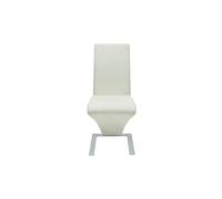 Goldonion Lot de 6 chaises de salle à manger blanches 58 x 44 x 99 cm | Dossier ergonomique, similicuir, cadre avec pieds chromés, design moderne