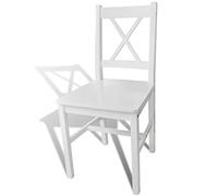Goldonion Lot de 6 chaises de salle à manger blanches en bois de pin | Assise 41,5 x 41 cm, hauteur 44,5 cm, charge maximale 110 kg, facile à nettoyer