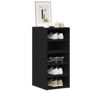 Goldonion Meuble à chaussures 5 compartiments noir 31,5 x 35 x 70 cm | Fixable au mur ou au sol, assemblage requis, pour couloir et chambre