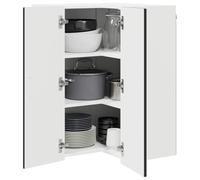 Goldonion Meuble d'angle mural Lucca noir 57 x 57 x 80 cm | Bois d'ingénierie, design moderne, structure robuste, pour cuisine contemporaine