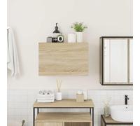 Goldonion Meuble de salle de bain chêne Sonoma 60 x 25 x 40 cm aggloméré | Portes avec amortisseur, installation ouverte à gauche ou à droite, utilisation dans la salle de bain, la cuisine, le salon