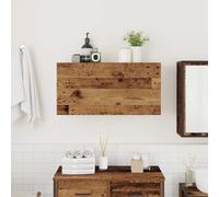 Goldonion Meuble de salle de bain en bois vieilli 80 x 25 x 40 cm en | Portes avec amortisseur, installation ouverte à gauche ou à droite, charge maximale de 60 kg, pour salle de bain, cuisine