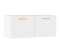 Goldonion Meuble mural blanc 80 x 35 x 36,5 cm bois multicouche | Deux portes, étagère murale, gain de place, capacité de 60 kg, salon, chambre