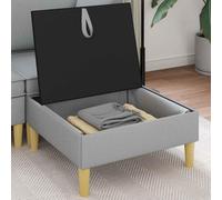 Goldonion Pouf de rangement carré en tissu marron | Structure en contreplaqué, mousse ergonomique, siège simple, facile à nettoyer