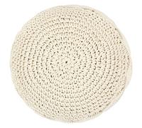 Goldonion Pouf en macramé 45 x 30 cm coton fait main | Rembourrage en billes EPS, repose-pieds décoratif, pour salon et salon