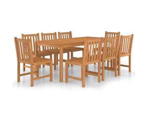 Goldonion Set de repas en teck, 9 pièces, 180 x 90 cm | Bois massif résistant, finition eau, utilisation intérieure et extérieure, table avec 8 chaises