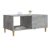 Goldonion Table basse gris béton 90 x 50 x 40 cm bois ingénierie | Design vintage, 2 compartiments avec porte pivotante, facile à nettoyer, pour le salon