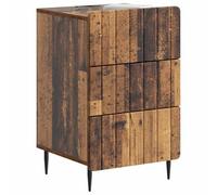 Goldonion Table de chevet en bois vieilli 43 x 41 x 68 cm | Forme rectangulaire, ligne propre, surface large, pour objets du quotidien
