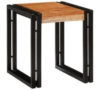 Goldonion Table gigogne 3 pièces bois massif acacia métal marron noir | Ensemble de salon empilable, design industriel, 82 x 40 x 45 cm, montage facile, utilisation en intérieur