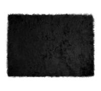 Goldonion Tapis en fausse peau de mouton, noir, 120 x 170 cm | Polyester doux, design moderne, chaud et confortable, lavage à la main, uniquement pour l'intérieur