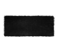 Goldonion Tapis en fausse peau de mouton noir 80 x 200 cm | Polyester doux, design moderne, chaud et confortable, lavage à la main, intérieur uniquement