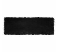 Goldonion Tapis en fausse peau de mouton noir 80 x 250 cm | Polyester doux, design moderne, chaud et confortable, lavage à la main, utilisation en intérieur