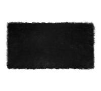 Goldonion Tapis imitation peau de mouton noir 80 x 150 cm | Polyester doux, design moderne, chaud et confortable, lavage à la main, utilisation en intérieur