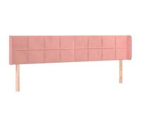Goldonion Tête de lit à oreilles rose 203 x 16 x 78/88 cm velours | Hauteur réglable, pieds en bois, rembourrage en mousse, support dorsal pour lecture ou télévision