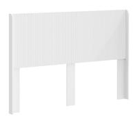 Goldonion Tête de lit en bois d'ingénierie blanc, 141,5 x 7 x 100 cm | Design à lattes verticales, facile à nettoyer, montage sur châssis, pieds stables