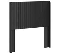 Goldonion Tête de lit en bois d'ingénierie, noir, 82 x 7 x 100 cm | Design à lattes verticales, facile à nettoyer, montage sur châssis, pieds robustes