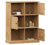 Goldonion Vigo Bibliothèque 90 x 35 x 114,5 cm Bois massif pin 6 | Bois de pin massif, finition cirée, boutons en métal, design de ventilation, assemblage requis