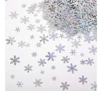 GoldRock Confettis décoratifs argentés - Décoration de Noël - Décoration de table - Décoration de table - Confettis d'hiver - Décoration d'anniversaire - Flocon de neige - Décoration de Noël -