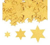 GoldRock Lot de 100 confettis étoilés dorés - Grand format - 1,7 à 4,9 cm - Étoiles scintillantes - Décoration de table de Noël - Pour mariage, anniversaire, Noël, décoration de table de Noël