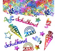 GoldRock Lot de 100 confettis originaux à paillettes - Décoration de rentrée scolaire 2026 - Avec ABC, 123, étoile, arc-en-ciel, crayon, sacs à sucre