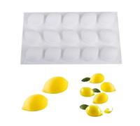 Goldyida moul à 15 trous - Moule en silicone pour citron, desserts 3D - Bougie pour savon, gâteaux, pâtisseries, biscuits