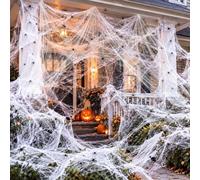 Golgner 300 g de toile d'araignée pour Halloween avec 60 araignées | Ensemble de décorations en toile d'araignée extensible pour extérieur, intérieur, jardin, fenêtre, cheminée, porte, véranda