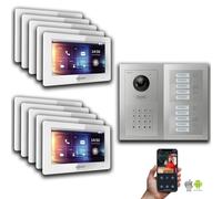 Goliath 2-fils BUS Video Doorbell : 10 maisons familiales, code numérique, argent : 7 pouces en blanc : Boîte d'encastrement Sélection du moniteur : 7 pouces en blanc Boîte de montage de la sonnette :