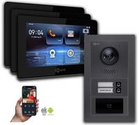 Goliath 2-fils BUS Video Doorbell : 2 Fam. 3 Moniteurs, RFID, Anthracite : Boîte de montage en saillie : 7 pouces en noir Choix du moniteur : 7 pouces en noir Boîte de montage de la sonnette : Boîte d