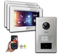 Goliath 2-fils BUS Video Doorbell : 2 Fam. 3 Moniteurs, RFID, Argent : 7 pouces en blanc : Boîte d'encastrement Choix du moniteur : 7 pouces en blanc Boîte de montage de la sonnette : Boîte d'encastre