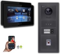 Goliath 2-fils BUS Video Doorbell : maison de 2 familles, empreinte digitale, affichage, anthracite : Boîte d'encastrement : 7 pouces en noir Sélection du moniteur : 7 pouces en noir Boîte de montage 