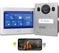 Goliath Basic Line Interphone-portier vidéo 2 fils blanc/argent : Boîtier en saillie : 1 moniteur Nombre de moniteurs : 1 moniteur Sonnette de porte Boîtier de montage : Boîtier en saillie