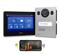 Goliath Basic Line Interphone-portier vidéo 2 fils noir/argent : Boîtier en saillie : 1 moniteur Nombre de moniteurs : 1 moniteur Sonnette de porte Boîtier de montage : Boîtier en saillie