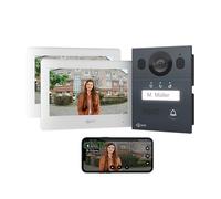 Goliath Interphone vidéo Basique, Bus 2 Fils, 2X moniteurs de 7 Pouces, Sonnette en saillie avec caméra, interphone avec Ouverture de Porte, Maison individuelle, Application pour Smartphone