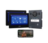 Interphone-portier GOLIATH Basic 2 fils BUS | FullHD | App | 150° | 1 famille | Anthracite/noir | En saillie | 2 x postes intérieurs