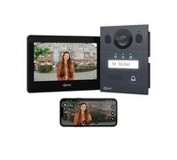 GOLIATH Basic interphone vidéo, bus 2 fils, écran 7", sonnette de porte encastrée avec caméra, interphone avec ouvre-porte et sonnette, maison 1 famille, Plug & Play, Smartphone App, AV-BLS-02U