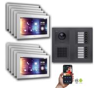Goliath IP interphone vidéo : 10 pouces 10 maison familiale, code numérique, anthracite : 10 pouces blanc : boîte de montage en surface Couleur du moniteur : 10 pouces blanc Montage : boîte de montage