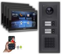 Goliath IP interphone vidéo : 10 pouces 4 maisons familiales, code numérique, anthracite : 10 pouces noir : Boîte d'encastrement Couleur du moniteur : 10 pouces noir Montage : boîte d'encastrement