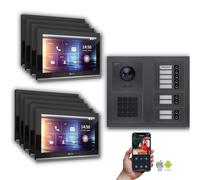 Goliath IP interphone vidéo : 10 pouces 9 maison familiale, code numérique,Anthracite : 10 pouces noir : Boîte d'encastrement Couleur du moniteur : 10 pouces noir Montage : boîte d'encastrement