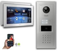 Goliath IP interphone vidéo 2-fam. code numérique RFID : Boîtier en saillie : 10 pouces en blanc : 4 POE (standard) sonnette de porte
