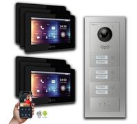 Goliath IP interphone vidéo 6-Fam. 7 pouces Handy App : Boîtier en saillie : 7 pouces en noir Boîtier de montage de la sonnette : Boîtier en saillie Sélection du moniteur : 7 pouces en noir