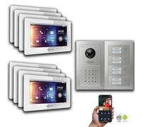 Goliath IP interphone vidéo 8-fam. 7 pouces code numérique : 7 pouces en blanc : Boîte d'encastrement Sélection du moniteur : 7 pouces en blanc Boîte de montage de la sonnette : Boîte d'encastrement