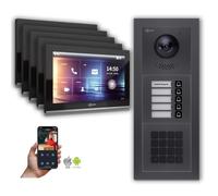 Goliath IP portier vidéo : 10 pouces 5 maisons familiales, code numérique, anthracite : 10 pouces noir : Boîte de montage en surface Couleur du moniteur : 10 pouces noir Montage : boîte de montage en 
