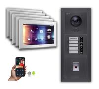 Goliath IP portier vidéo : 10 pouces 5 maisons familiales, empreintes digitales, anthracite : 10 pouces blanc : Boîte d'encastrement Couleur du moniteur : 10 pouces blanc Montage : boîte d'encastremen