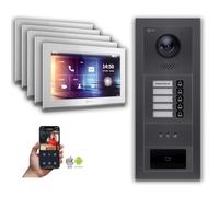Goliath IP portier vidéo : 10 pouces 5 maisons familiales, RFID, affichage, anthracite : 10 pouces blanc : Boîte d'encastrement Couleur du moniteur : 10 pouces blanc Montage : boîte d'encastrement