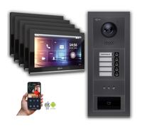 Goliath IP portier vidéo : 10 pouces 5 maisons familiales, RFID, l'affichage, l'anthracite : 10 pouces noir : boîte d'encastrement couleur du moniteur : 10 pouces noir Montage : boîte d'encastrement
