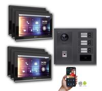 Goliath IP portier vidéo : 10 pouces 6 maison familiale, empreintes digitales, RFID, anthracite : 10 pouces noir : Boîte d'encastrement Couleur du moniteur : 10 pouces noir Montage : boîte d'encastrem