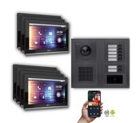 Goliath IP portier vidéo : 10 pouces 7 maison familiale, RFID, code numérique, anthracite : 10 pouces noir : Boîte d'encastrement Couleur du moniteur : 10 pouces noir Montage : boîte d'encastrement