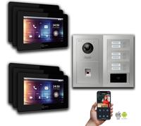 Goliath IP portier vidéo 6-fam. 7-pouces Fingerprint RFID : Boîtier en saillie : 7 pouces en noir Boîtier de montage de la sonnette : Boîtier en saillie Sélection du moniteur : 7 pouces en noir