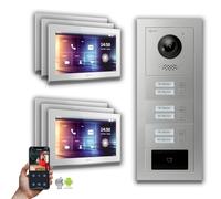 Goliath IP portier vidéo 6-fam. RFID : Boîtier en saillie : 10 pouces en blanc Boîtier de montage de la sonnette : Boîtier en saillie Sélection du moniteur : 10 pouces en blanc